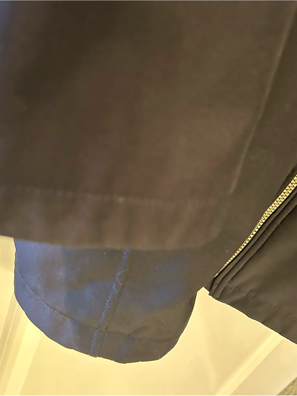 Calvin Klein Black Trench Coat with Faux-Fur Hood Trim - Picture 7 of 7